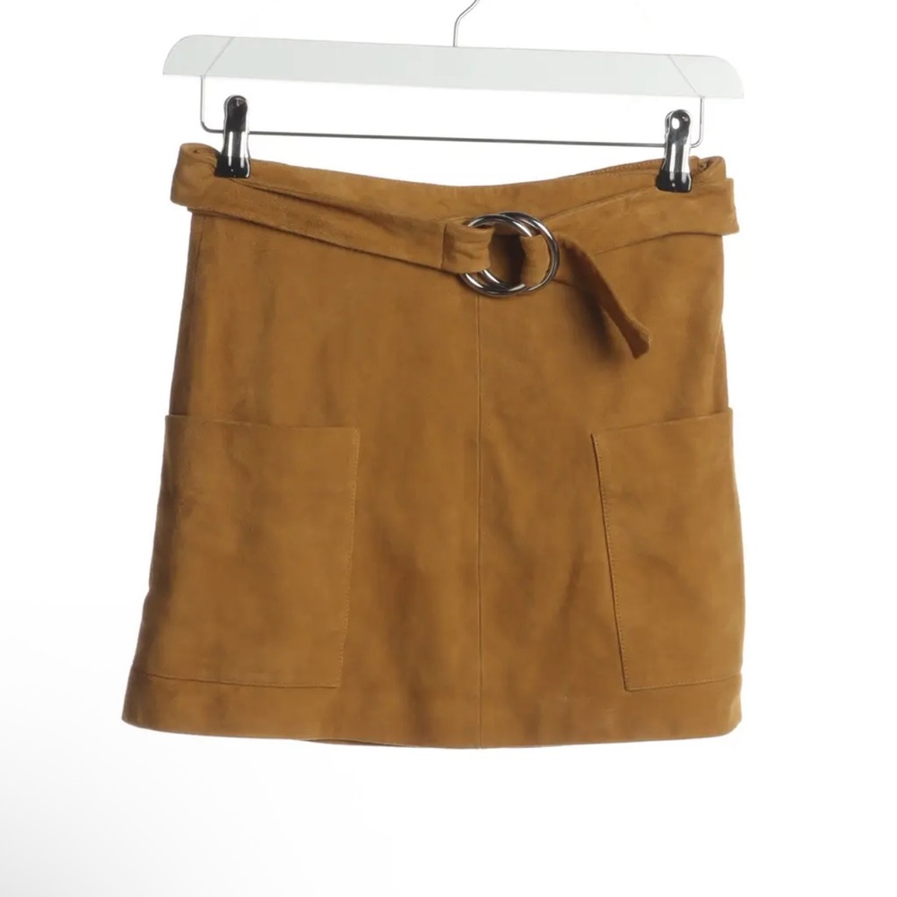 ba&sh Camel Mini Skirt with Belt